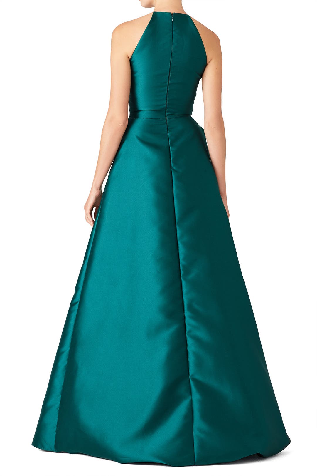 Badgley Mischka Teal Sculptural Gown