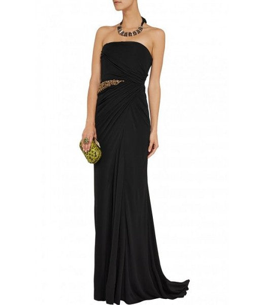 Long Embelished Gown in Black