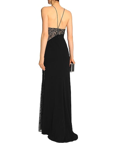 Black Velvet and Lace Evening Gown