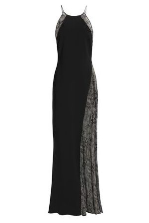 Black Velvet and Lace Evening Gown